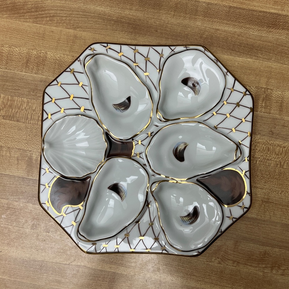Antique Oyster Plate 5+1  set of four $180.  SOLD SOLD SOLD